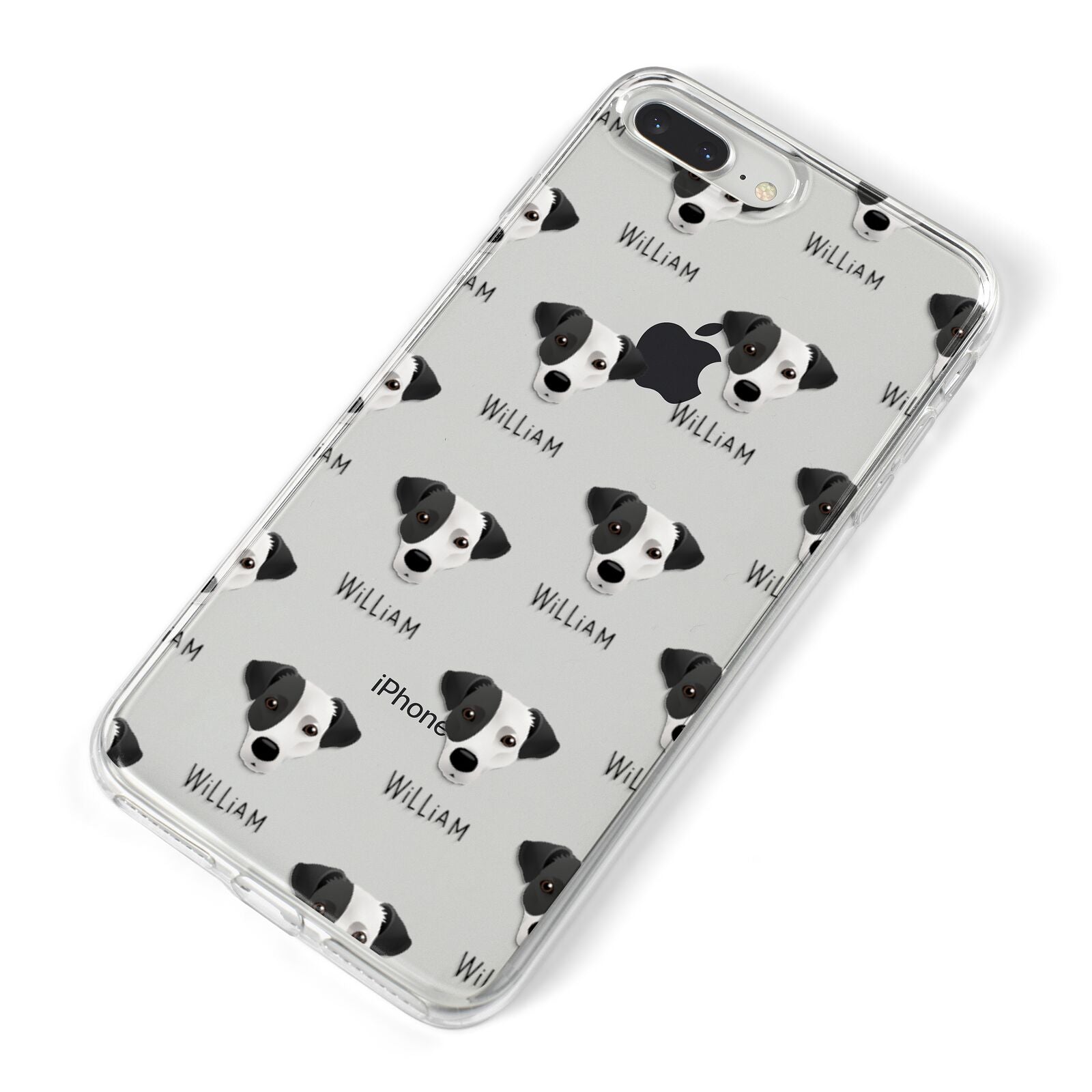 Jack Russell Terrier Icon with Name iPhone 8 Plus Bumper Case on Silver iPhone Alternative Image
