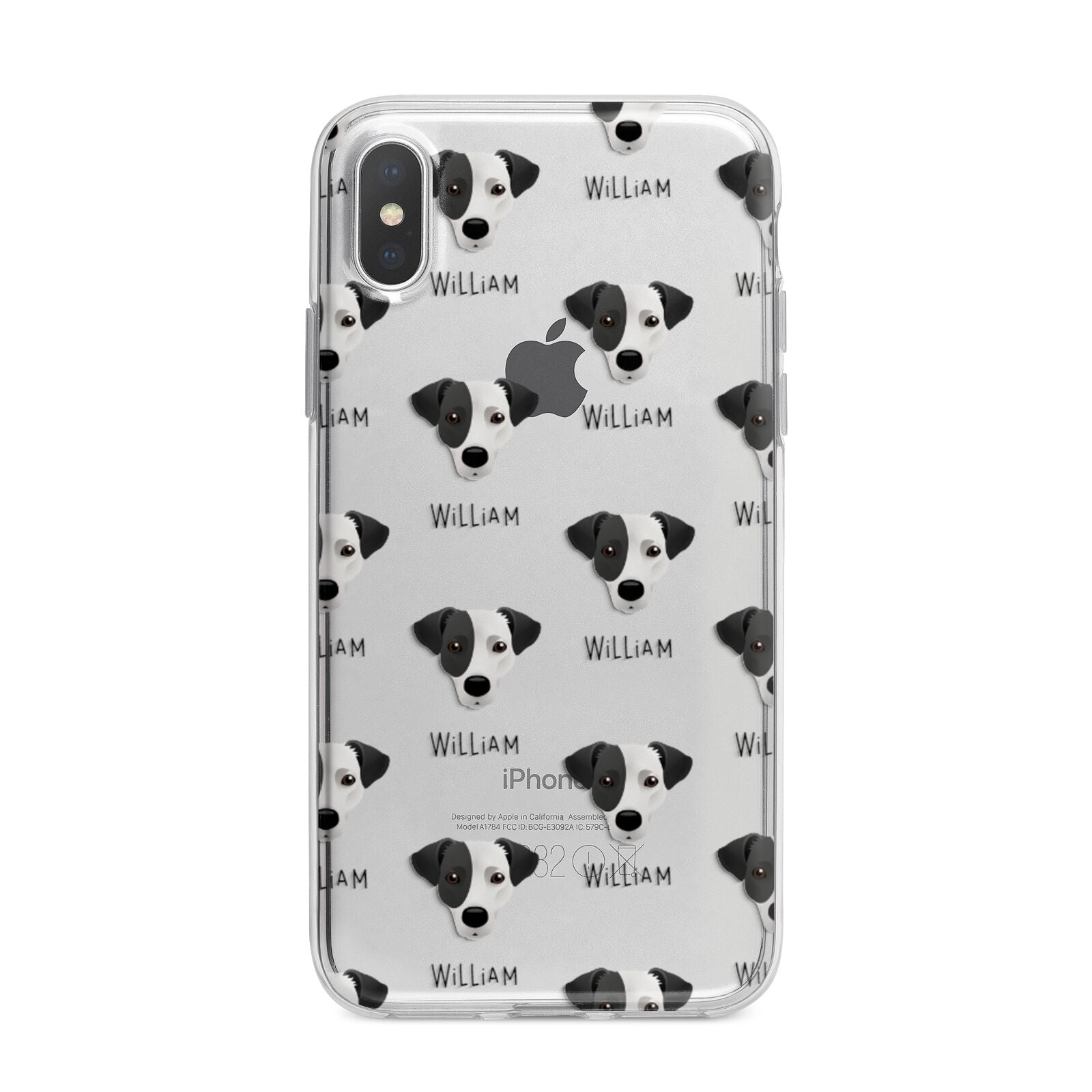 Jack Russell Terrier Icon with Name iPhone X Bumper Case on Silver iPhone Alternative Image 1