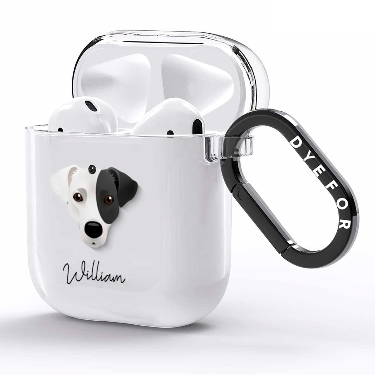 Jack Russell Terrier Personalised AirPods Clear Case Side Image