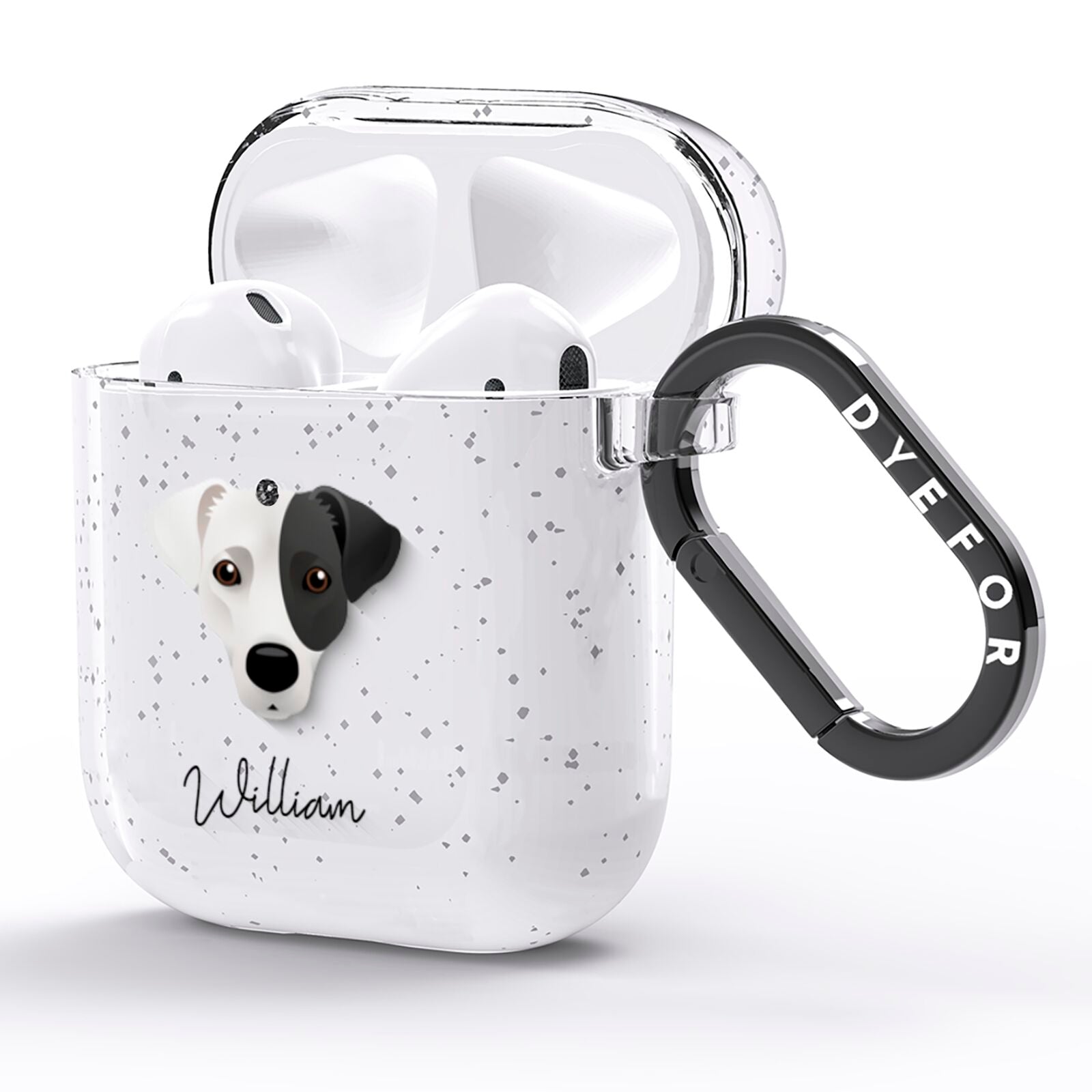 Jack Russell Terrier Personalised AirPods Glitter Case Side Image