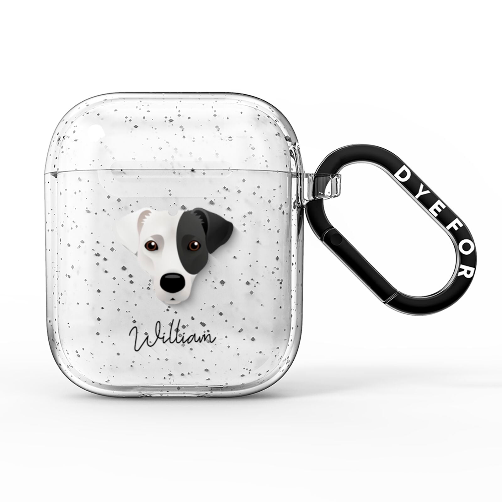 Jack Russell Terrier Personalised AirPods Glitter Case