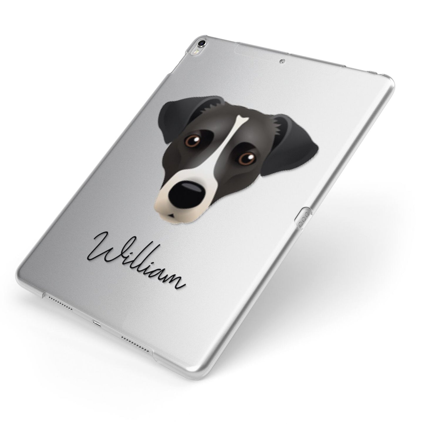 Jack Russell Terrier Personalised Apple iPad Case on Silver iPad Side View