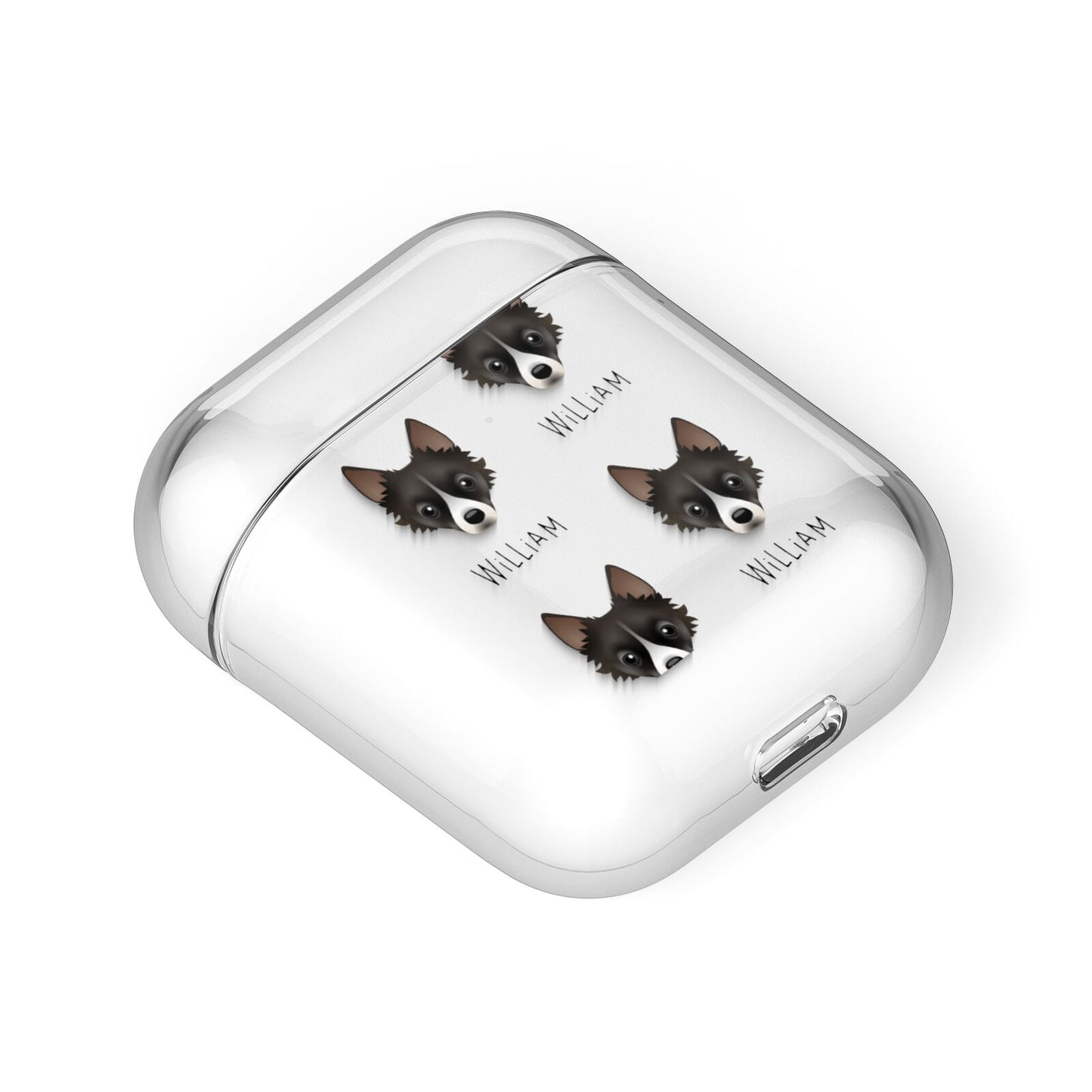 Jackahuahua Icon with Name AirPods Case Laid Flat