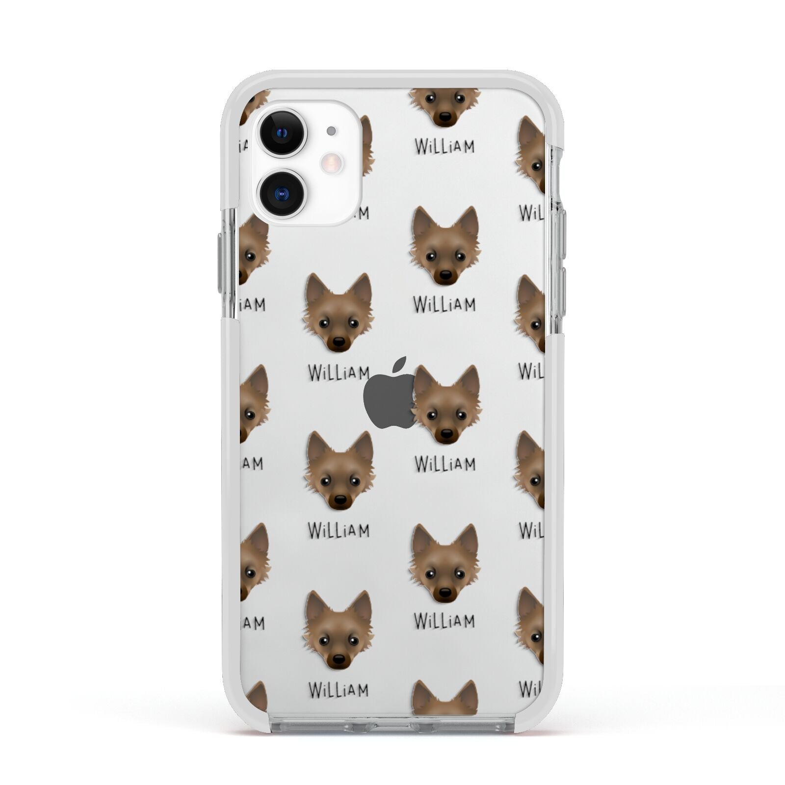 Jackahuahua Icon with Name Apple iPhone 11 in White with White Impact Case
