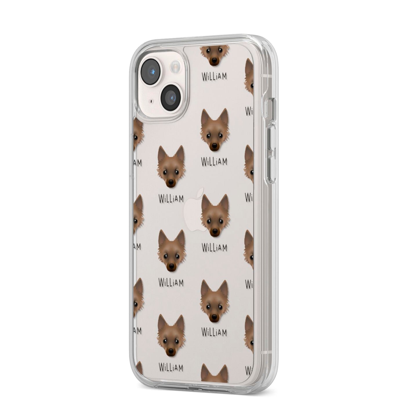 Jackahuahua Icon with Name iPhone 14 Plus Clear Tough Case Starlight Angled Image