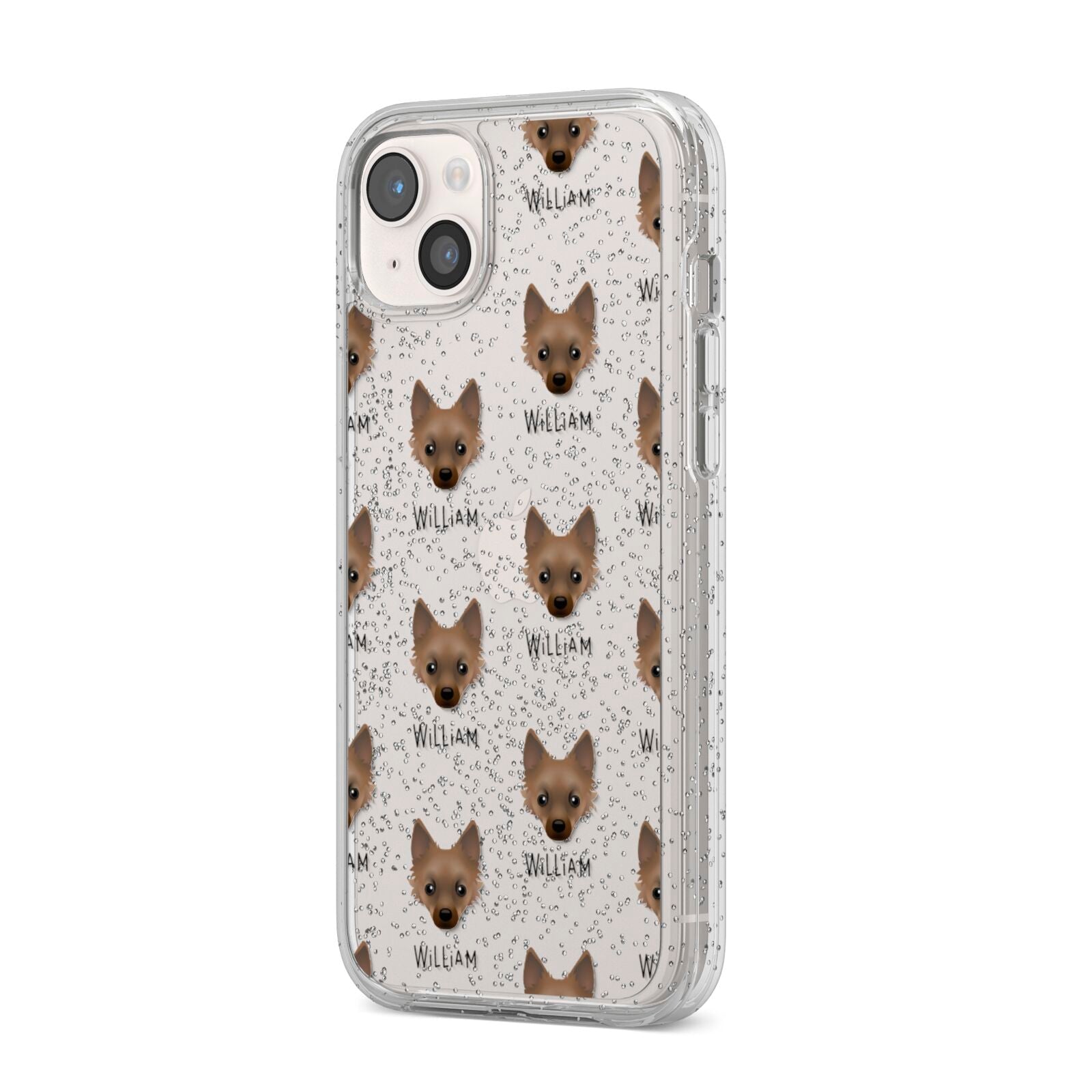 Jackahuahua Icon with Name iPhone 14 Plus Glitter Tough Case Starlight Angled Image