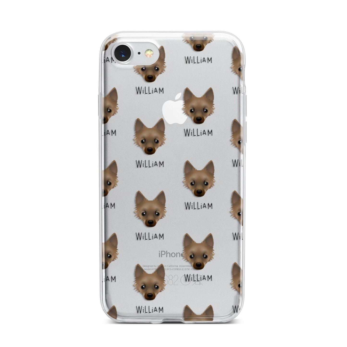 Jackahuahua Icon with Name iPhone 7 Bumper Case on Silver iPhone