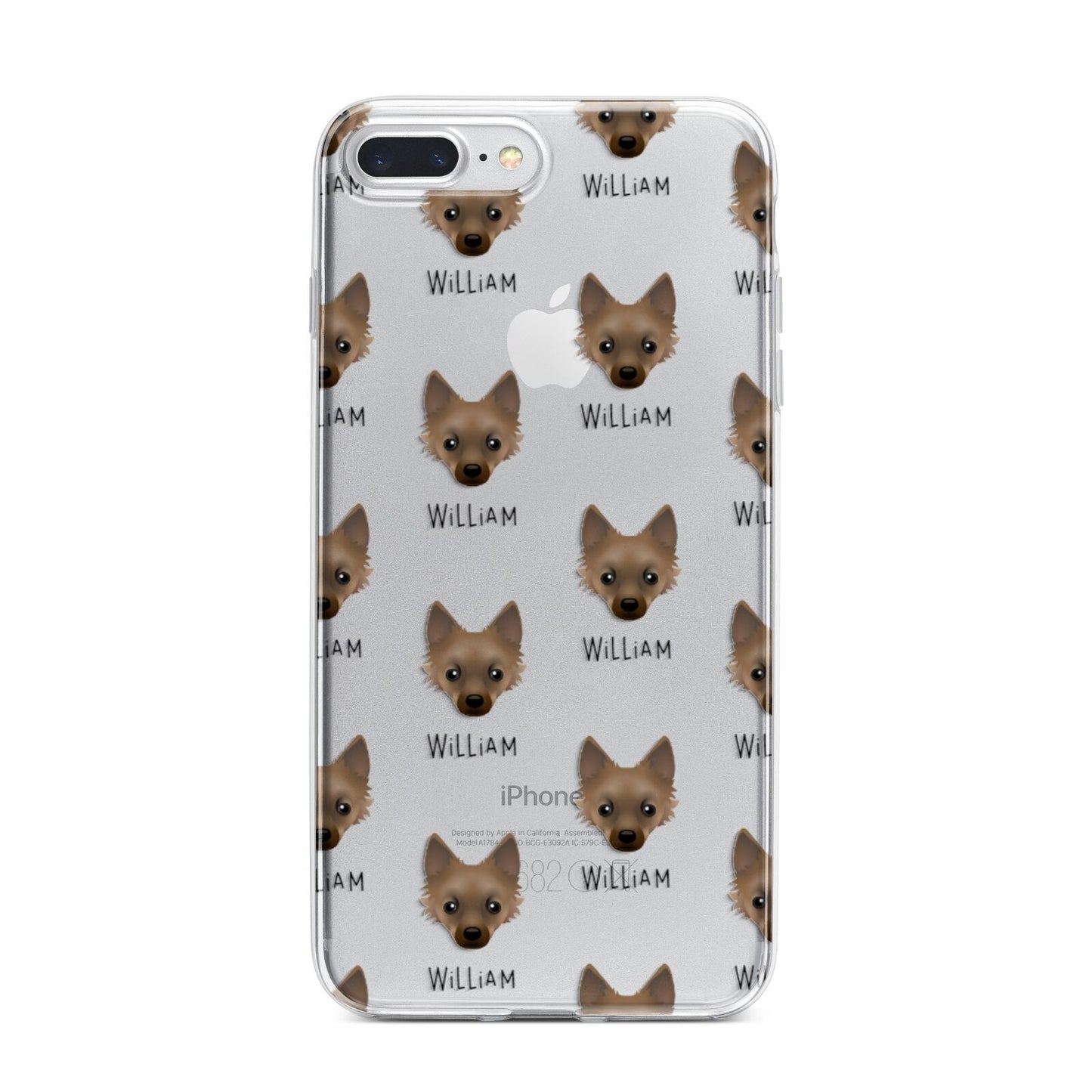 Jackahuahua Icon with Name iPhone 7 Plus Bumper Case on Silver iPhone