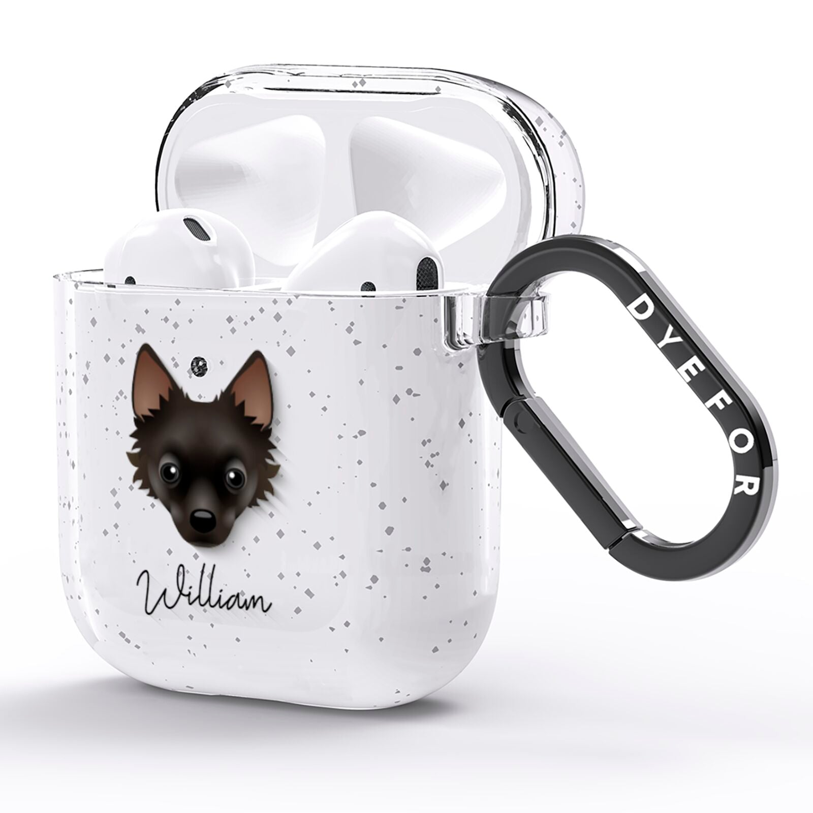 Jackahuahua Personalised AirPods Glitter Case Side Image