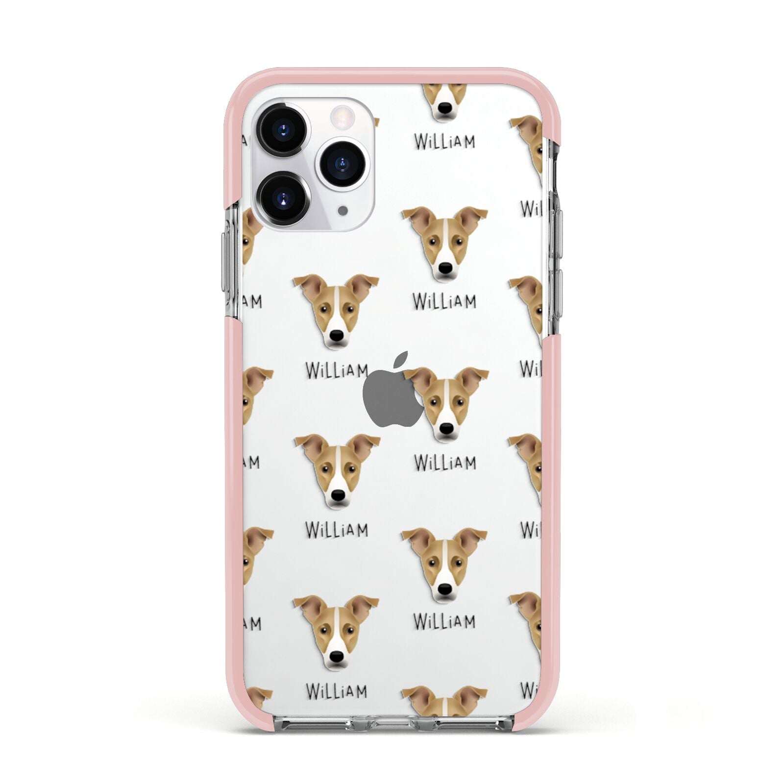 Jackshund Icon with Name Apple iPhone 11 Pro in Silver with Pink Impact Case
