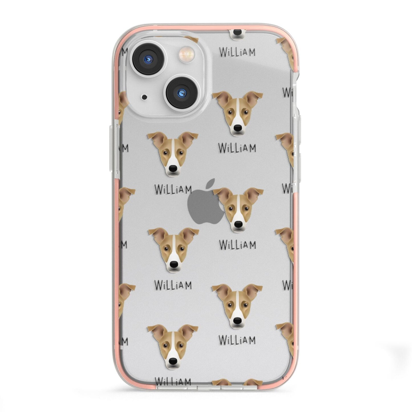 Jackshund Icon with Name iPhone 13 Mini TPU Impact Case with Pink Edges