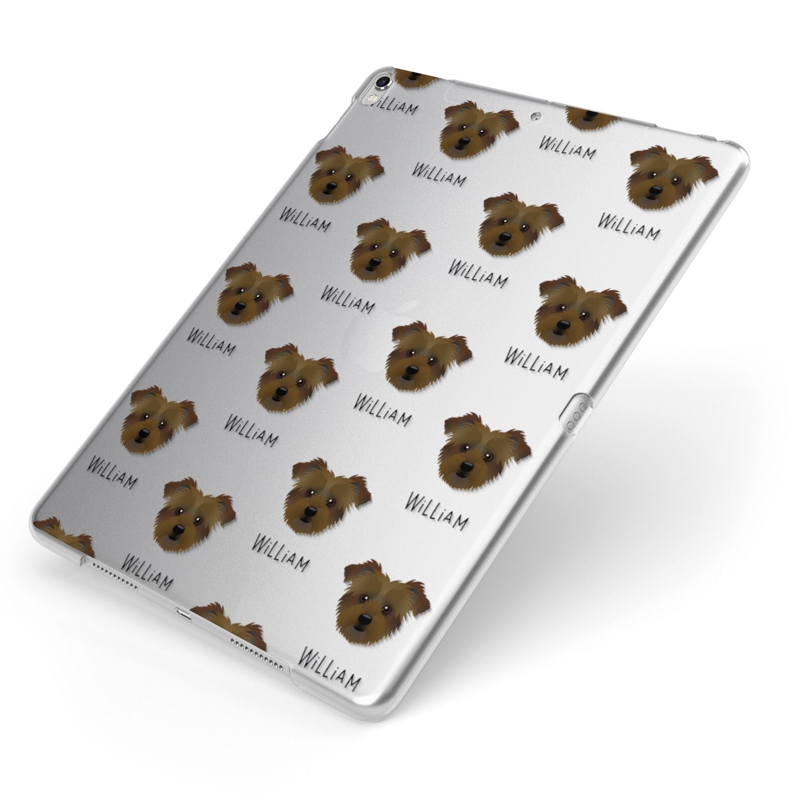 Jacktzu Icon with Name Apple iPad Case on Silver iPad Side View