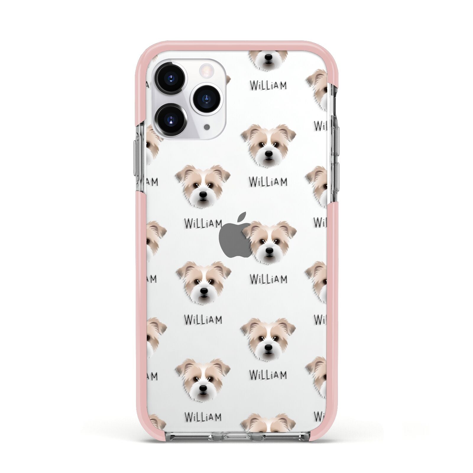 Jacktzu Icon with Name Apple iPhone 11 Pro in Silver with Pink Impact Case