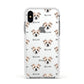 Jacktzu Icon with Name Apple iPhone Xs Impact Case White Edge on Silver Phone