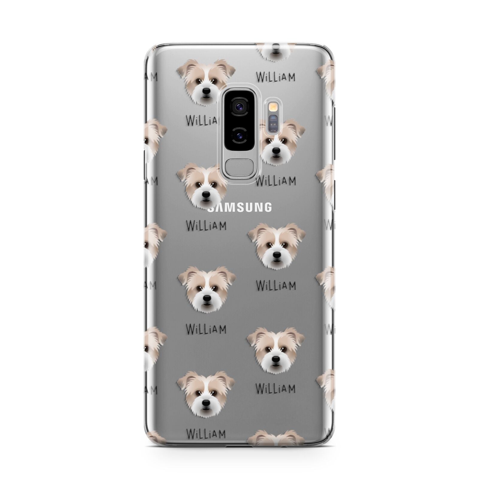 Jacktzu Icon with Name Samsung Galaxy S9 Plus Case on Silver phone