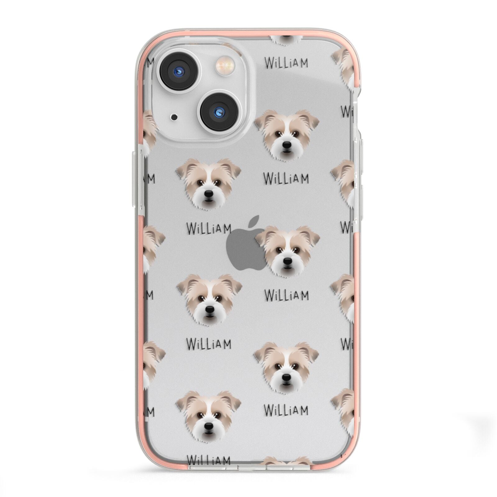 Jacktzu Icon with Name iPhone 13 Mini TPU Impact Case with Pink Edges