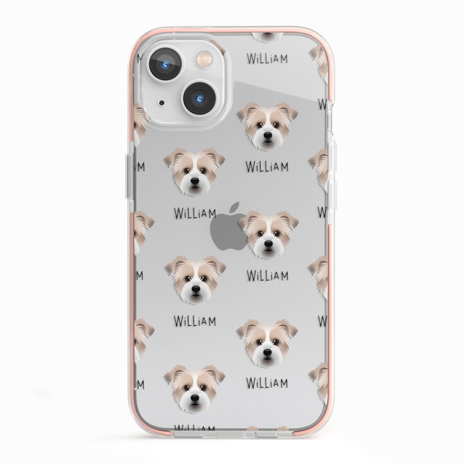 Jacktzu Icon with Name iPhone 13 TPU Impact Case with Pink Edges