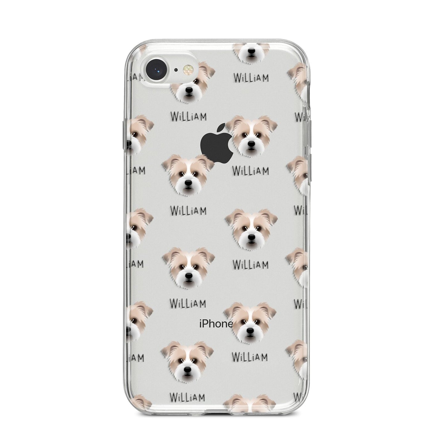 Jacktzu Icon with Name iPhone 8 Bumper Case on Silver iPhone