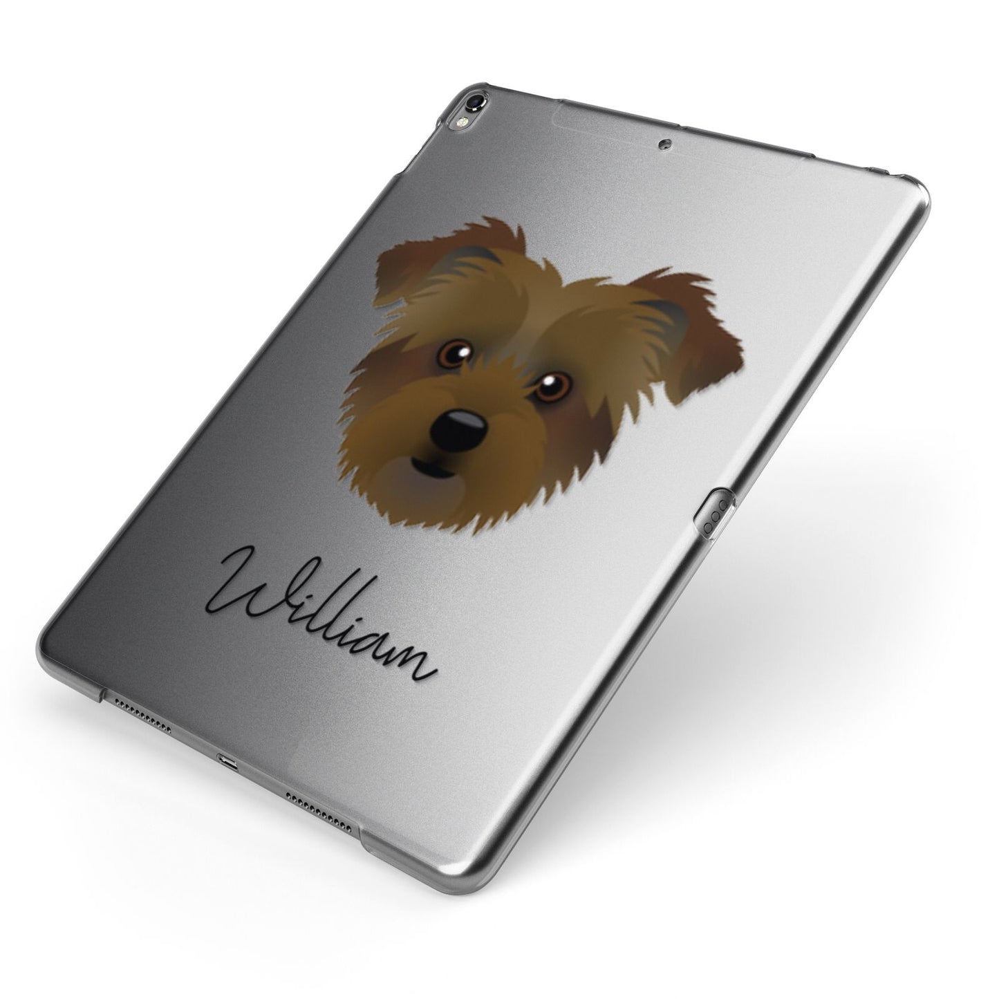 Jacktzu Personalised Apple iPad Case on Grey iPad Side View