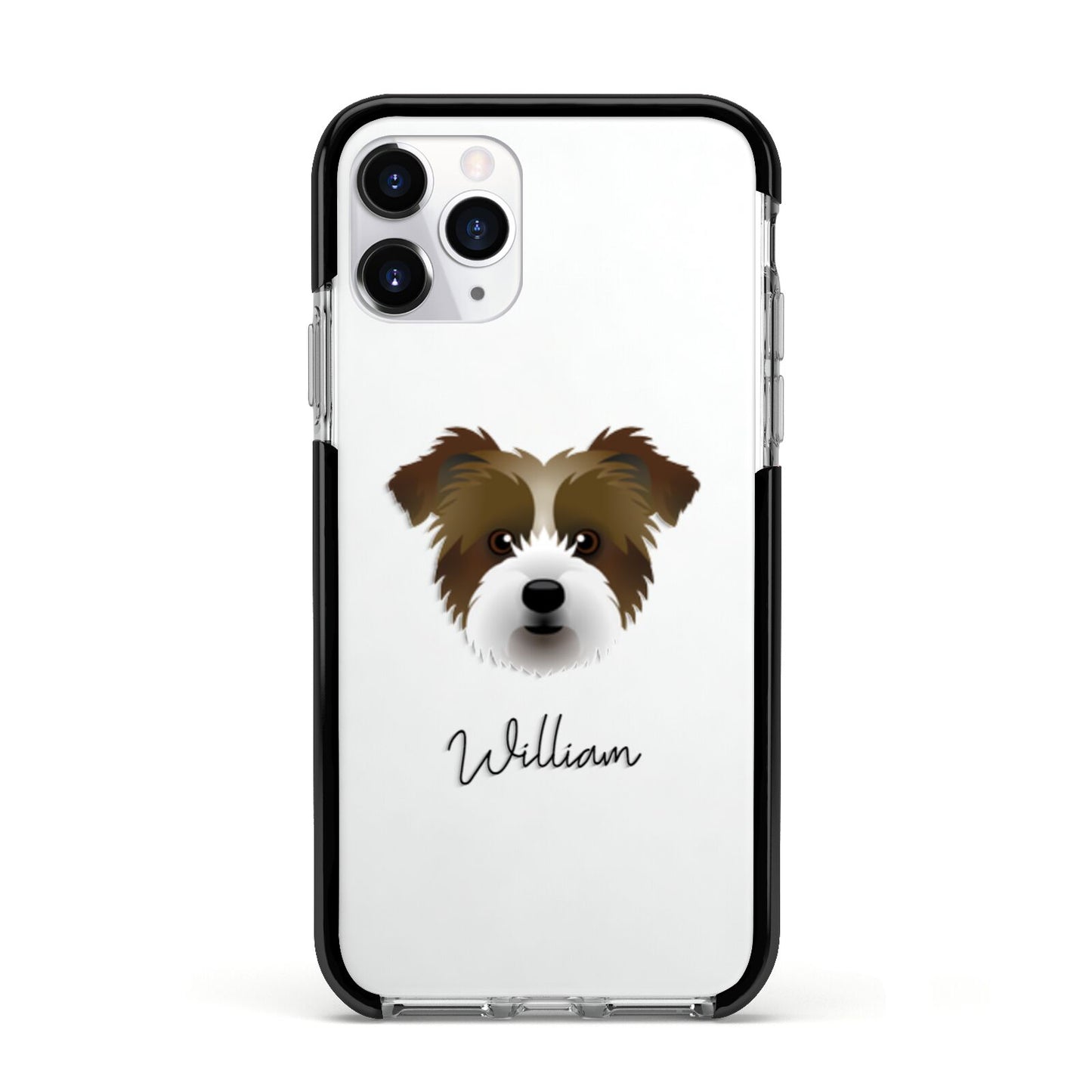 Jacktzu Personalised Apple iPhone 11 Pro in Silver with Black Impact Case