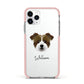 Jacktzu Personalised Apple iPhone 11 Pro in Silver with Pink Impact Case