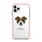 Jacktzu Personalised Apple iPhone 11 Pro in Silver with Pink Impact Case