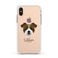 Jacktzu Personalised Apple iPhone Xs Impact Case White Edge on Gold Phone