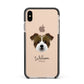 Jacktzu Personalised Apple iPhone Xs Max Impact Case Black Edge on Gold Phone