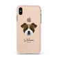 Jacktzu Personalised Apple iPhone Xs Max Impact Case Pink Edge on Gold Phone