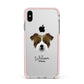 Jacktzu Personalised Apple iPhone Xs Max Impact Case Pink Edge on Silver Phone