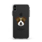 Jacktzu Personalised Apple iPhone Xs Max Impact Case White Edge on Black Phone