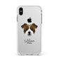 Jacktzu Personalised Apple iPhone Xs Max Impact Case White Edge on Silver Phone