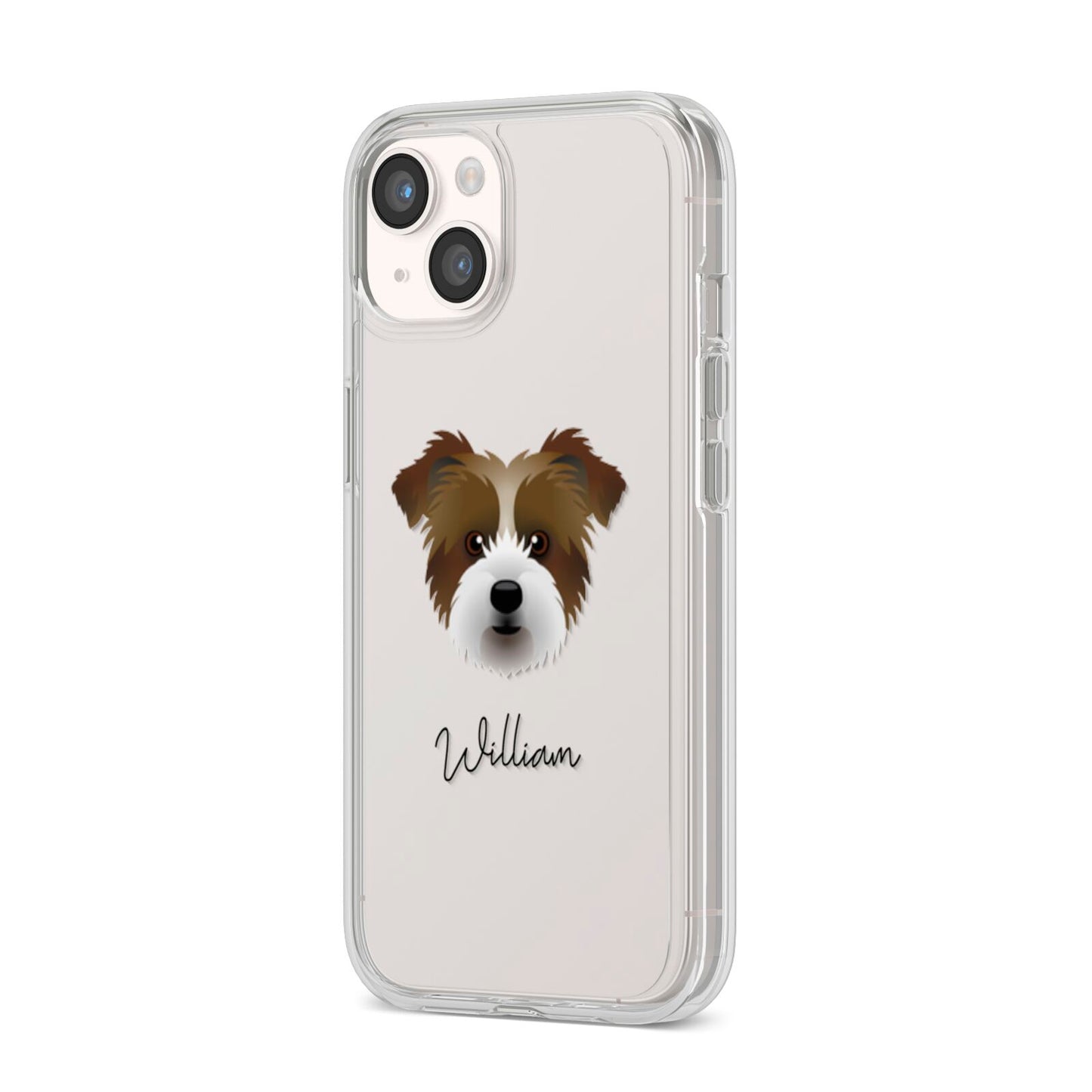 Jacktzu Personalised iPhone 14 Clear Tough Case Starlight Angled Image