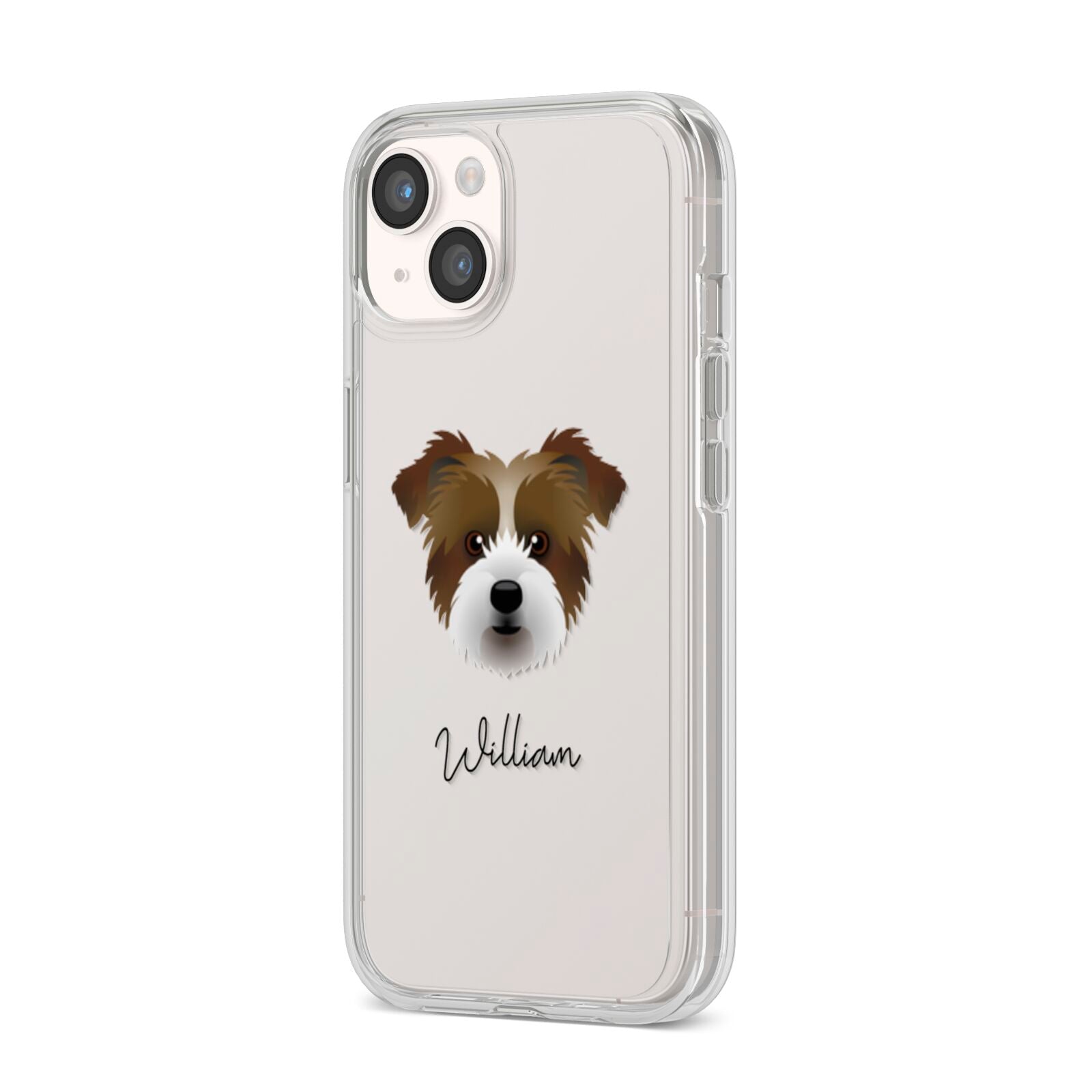 Jacktzu Personalised iPhone 14 Clear Tough Case Starlight Angled Image