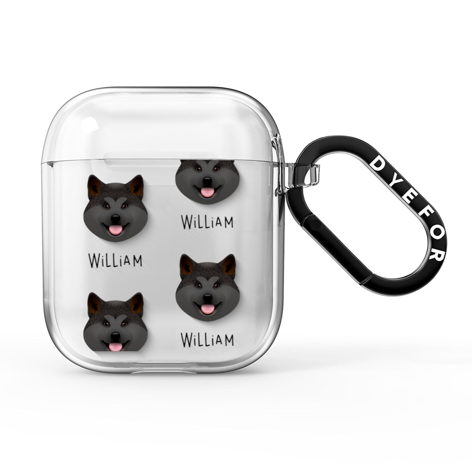 Japanese Akita Icon with Name AirPods Clear Case