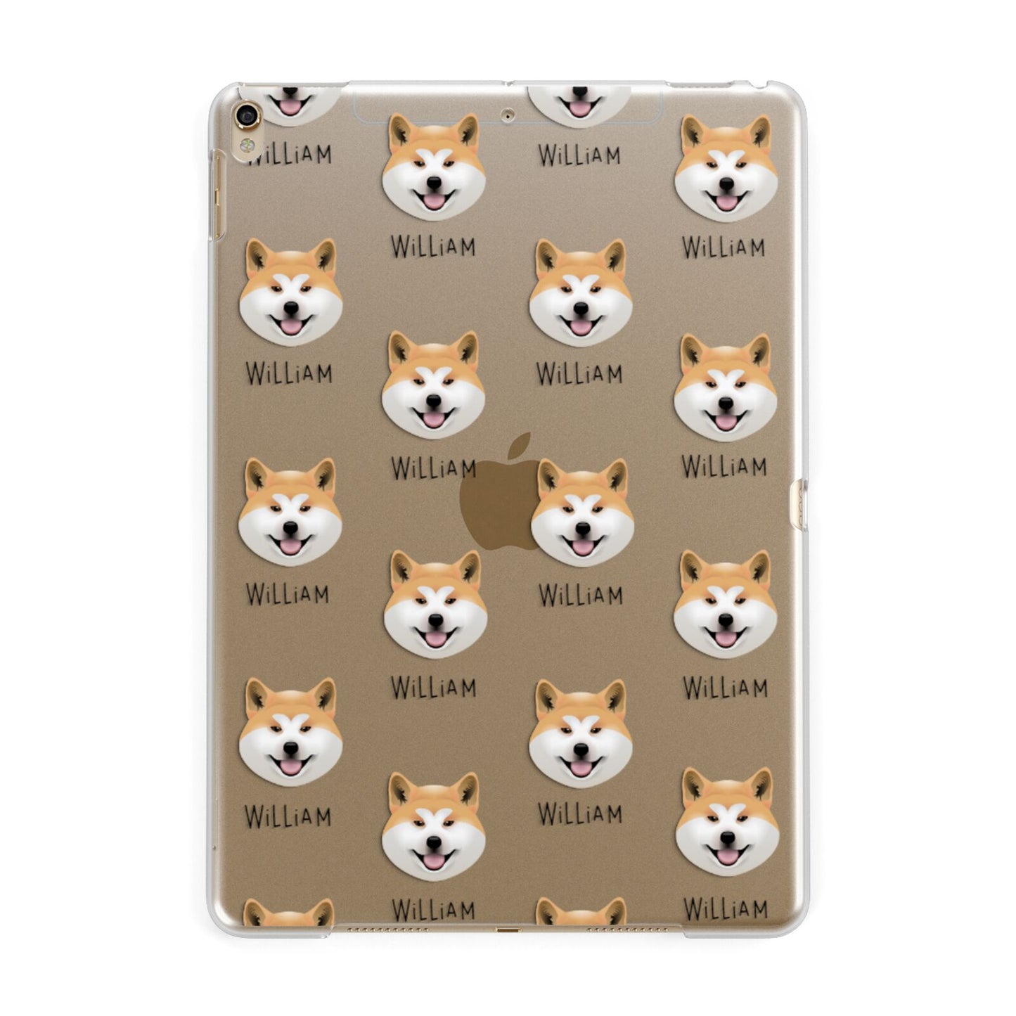 Japanese Akita Icon with Name Apple iPad Gold Case