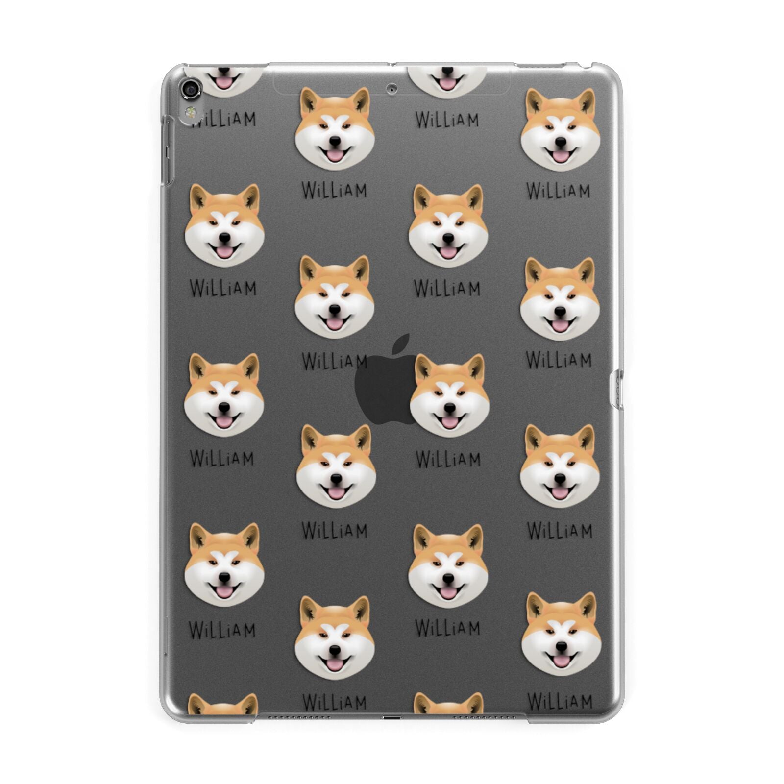 Japanese Akita Icon with Name Apple iPad Grey Case