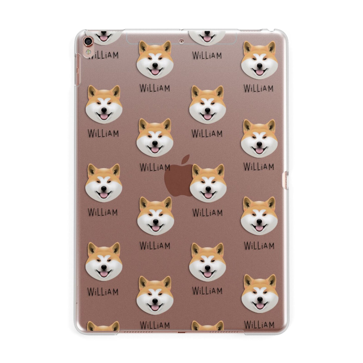 Japanese Akita Icon with Name Apple iPad Rose Gold Case