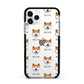 Japanese Akita Icon with Name Apple iPhone 11 Pro in Silver with Black Impact Case