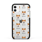 Japanese Akita Icon with Name Apple iPhone 11 in White with Black Impact Case