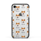 Japanese Akita Icon with Name Apple iPhone XR Impact Case Black Edge on Silver Phone
