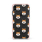 Japanese Akita Icon with Name Apple iPhone Xs Max Impact Case Pink Edge on Black Phone