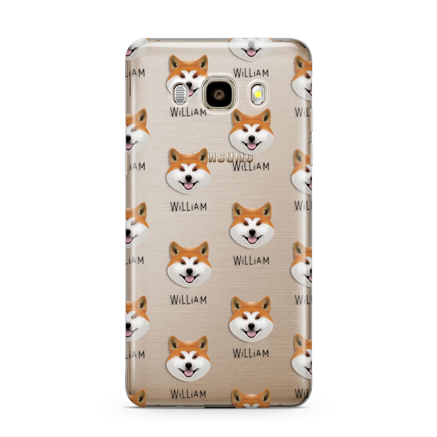 Japanese Akita Icon with Name Samsung Galaxy J7 2016 Case on gold phone