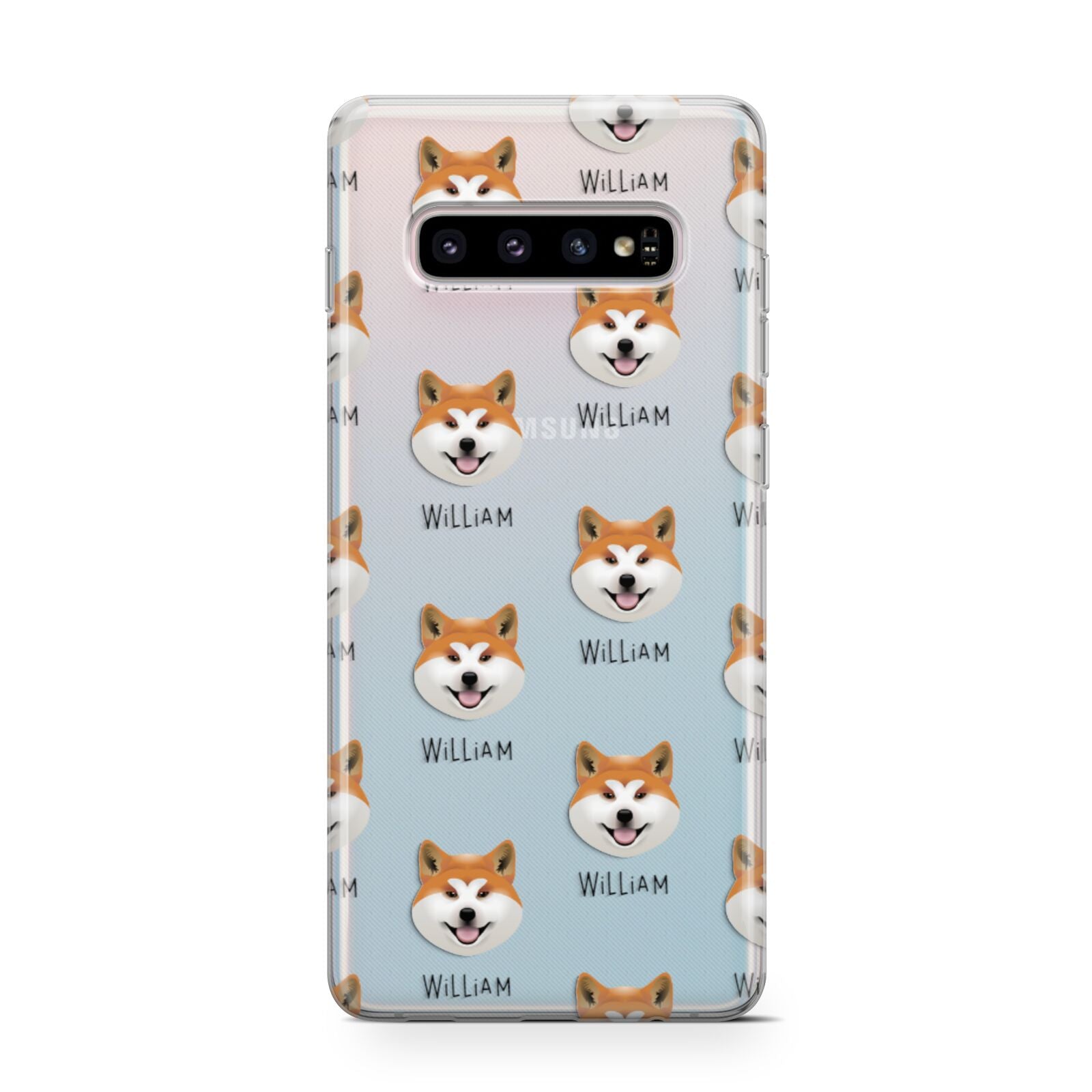 Japanese Akita Icon with Name Samsung Galaxy S10 Case
