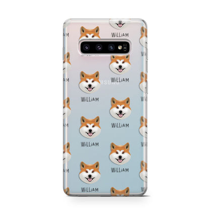 Japanese Akita Icon with Name Samsung Galaxy S10 Case