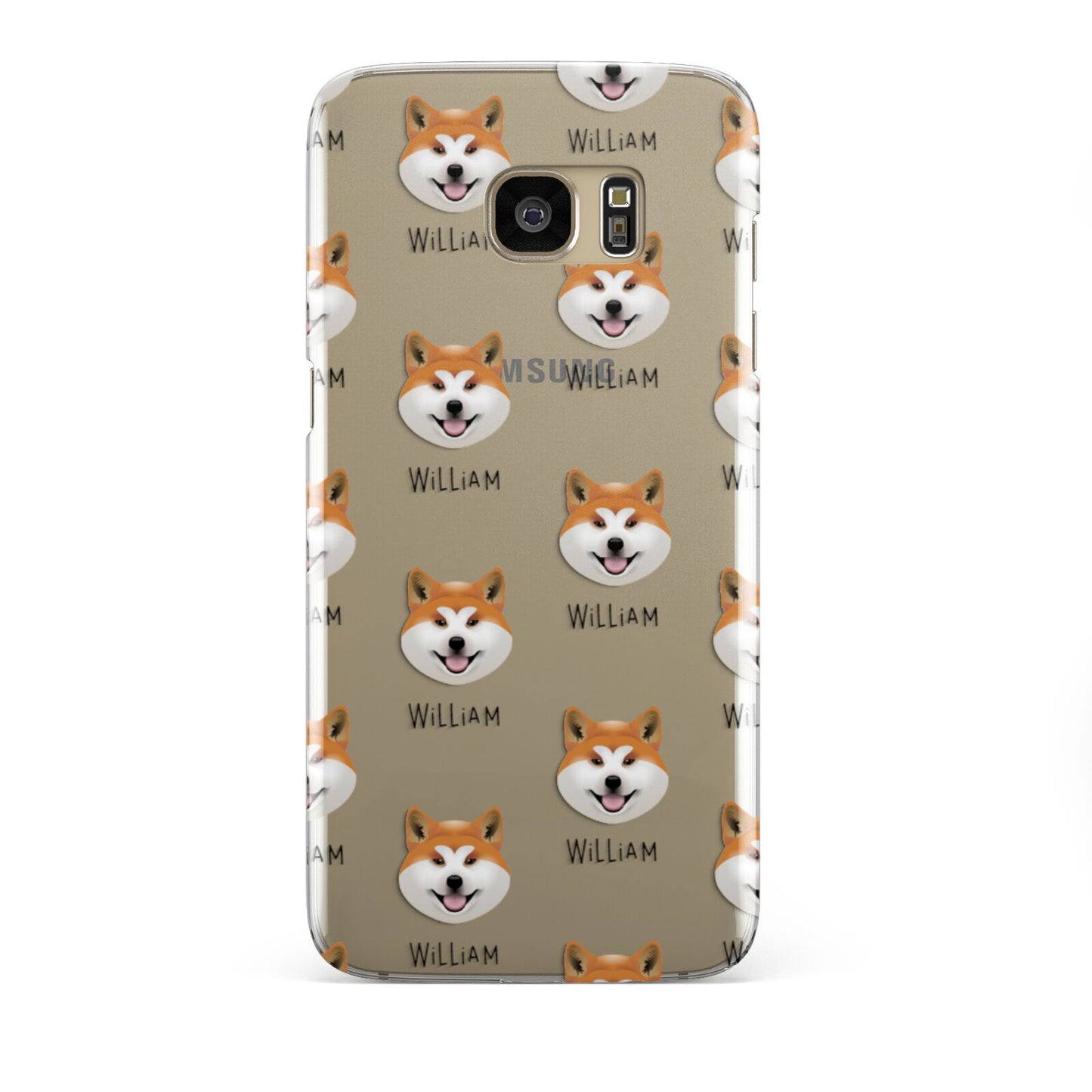 Japanese Akita Icon with Name Samsung Galaxy S7 Edge Case