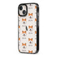 Japanese Akita Icon with Name iPhone 13 Black Impact Case Side Angle on Silver phone