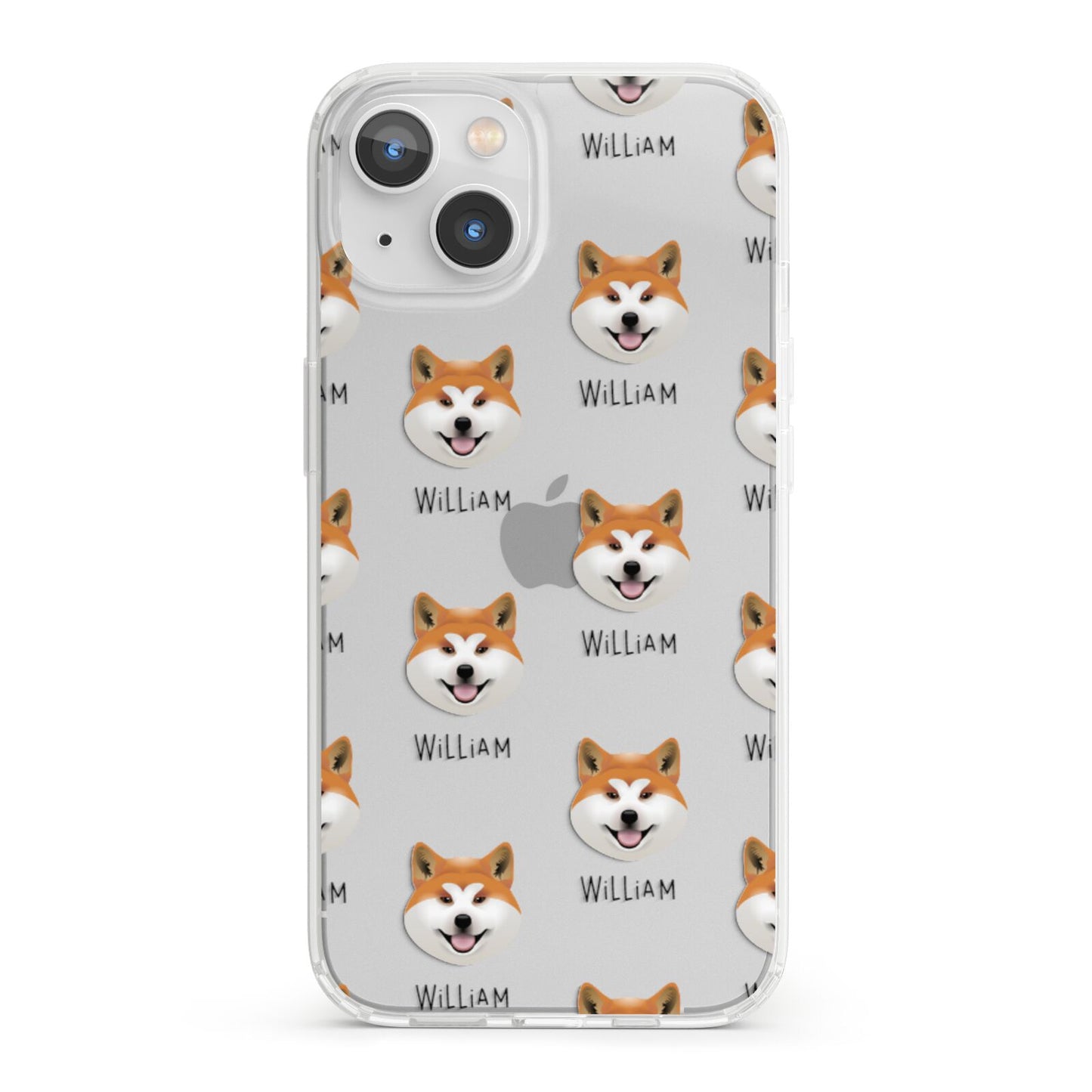 Japanese Akita Icon with Name iPhone 13 Clear Bumper Case