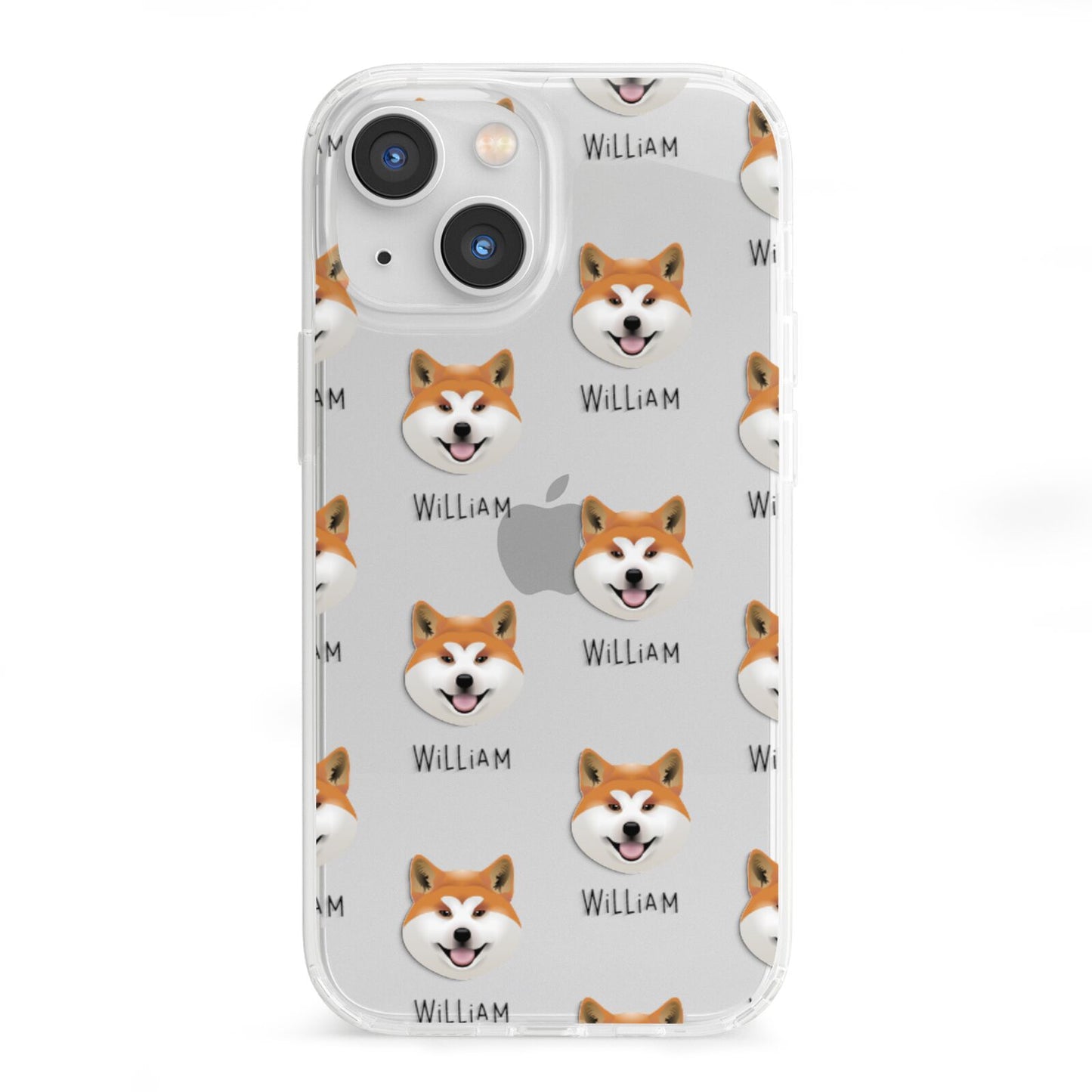 Japanese Akita Icon with Name iPhone 13 Mini Clear Bumper Case