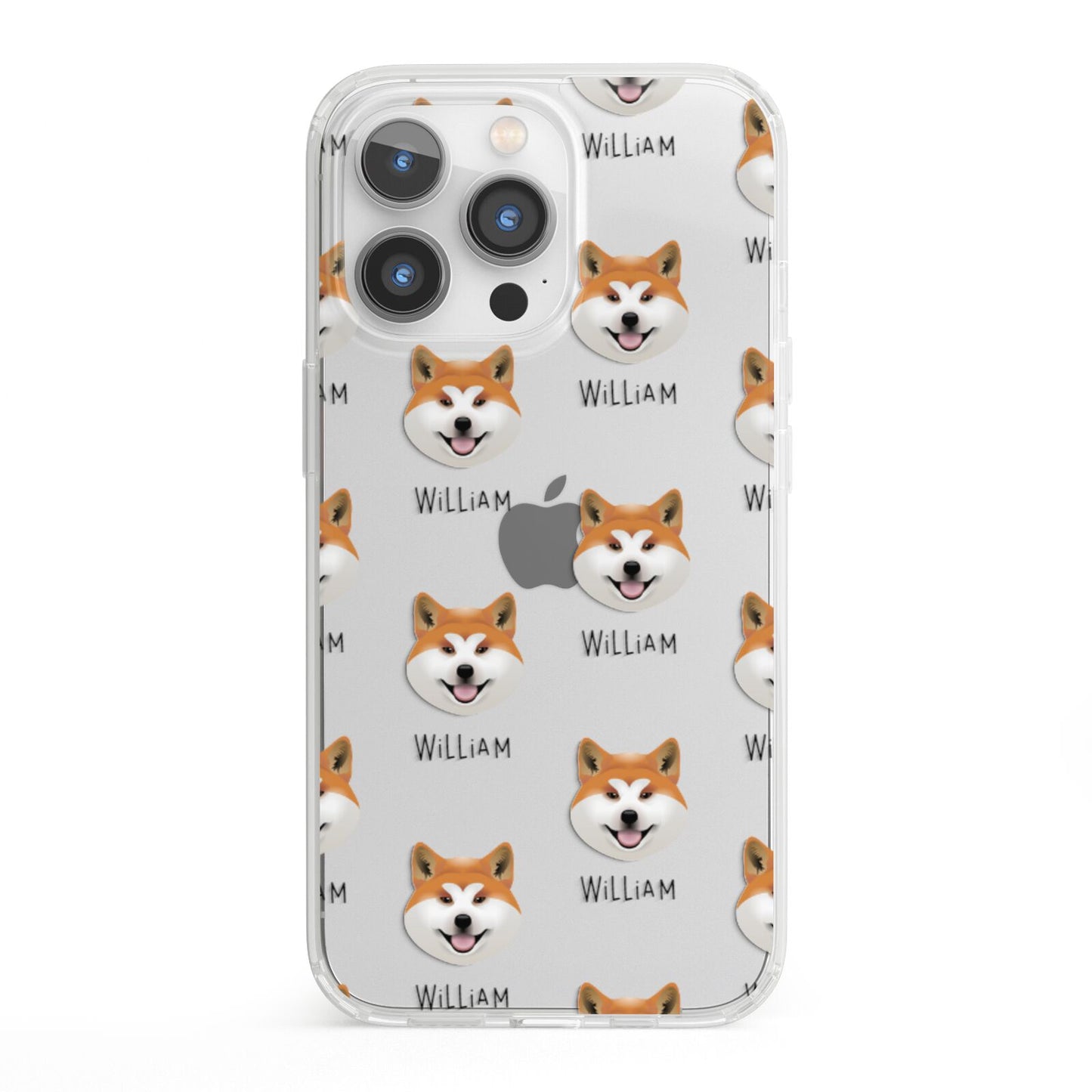 Japanese Akita Icon with Name iPhone 13 Pro Clear Bumper Case